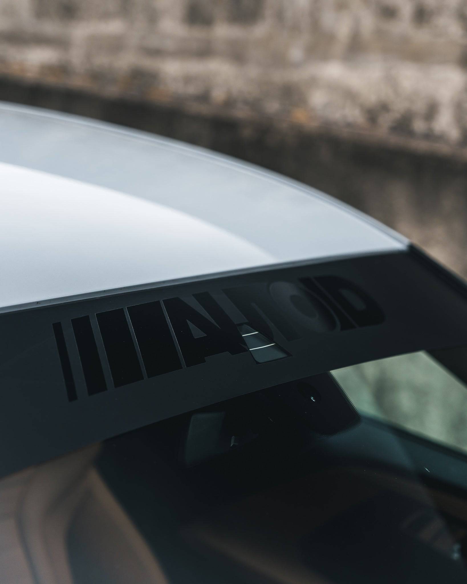 AUTOID Matte Sunstrip with Gloss Logo Overlay