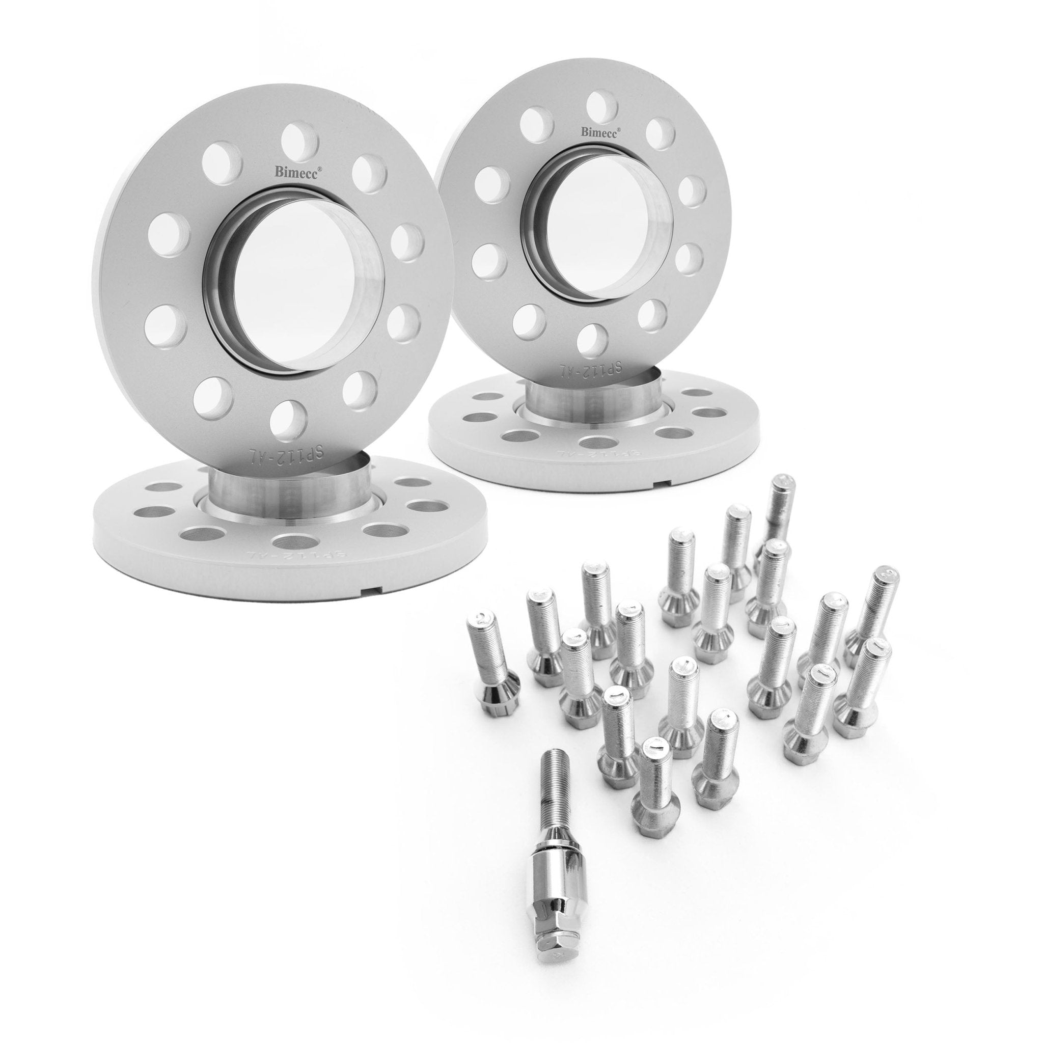 BMW F Series Bimecc 5x120 Silver Wheel Spacers Set with Bolts (2012-2021)