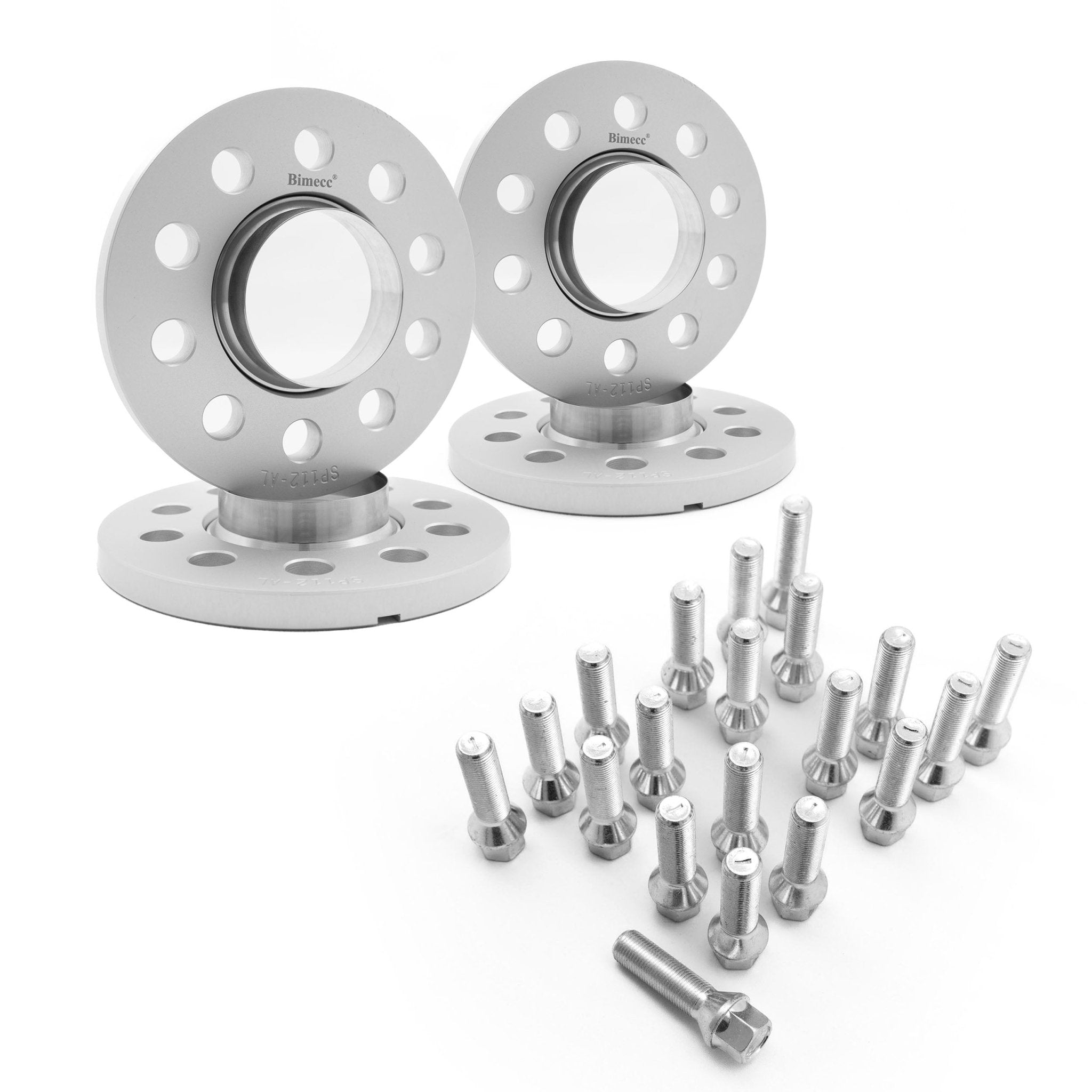 BMW F Series Bimecc 5x120 Silver Wheel Spacers Set with Bolts (2012-2021)
