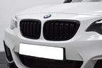 BMW M2 F87, 2 Series, M235i & M240i F22 F23 Gloss Black Kidney Grilles (2014-2020)