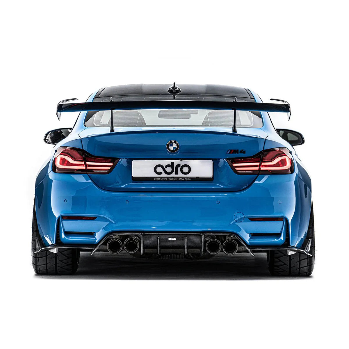 Yahua BMW M4 F82 Pre-Preg Carbon Fibre AT-R Swan Neck GT Rear Wing (2014-2020)