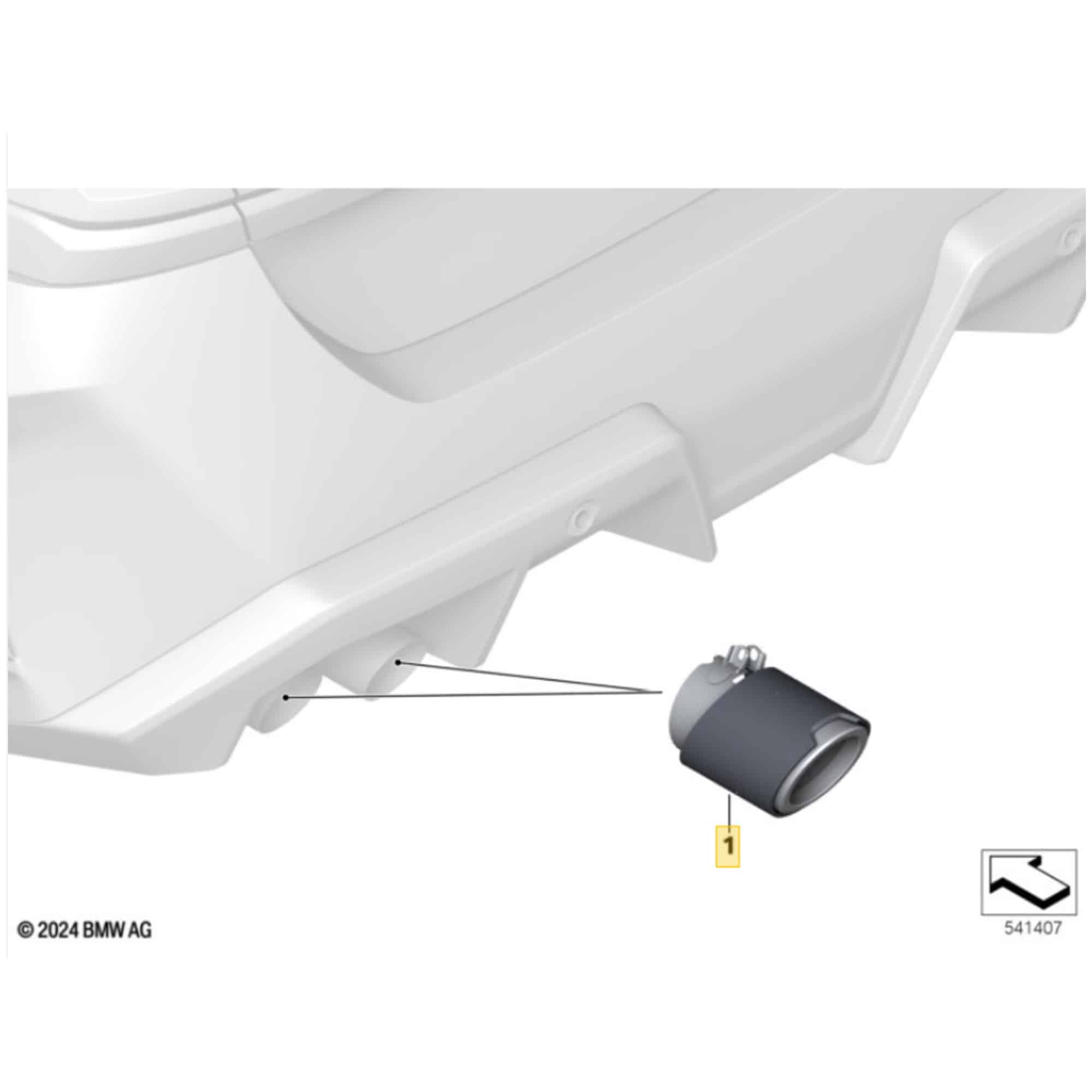 Yahua BMW M5 G90 G99 Genuine M-Style Carbon Fibre Full Exhaust Tip Set (2024+)