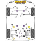 Yahua Polyurethane Bushes Pack - Rear Lower Arm Rear Bush 14mm Bore Sleeve - PFR5-711 - E60 5 Series, Saloon