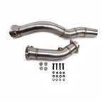 Yahua Cast Race Downpipes Brushed - 15-19 M3, M4 & M2 Competition S55 F80 F82 F87